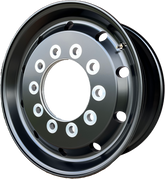 22.5x9.00 Northstar 10x285mm Front Hub Pilot Flat Face Satin Black "Lunar"